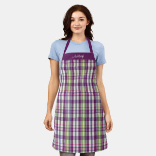 Tablier Motif d'illustration de répétition vert violet