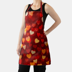 Tablier Motif d'impression de cœur romantique pour la Sain
