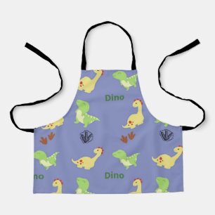 Tablier Motif Dino sur bleu
