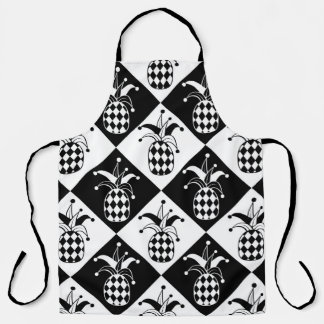 Tablier Motif Doodle Harlequin à ananas Stylisé