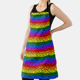 Tablier Motif du coeur arc-en-ciel