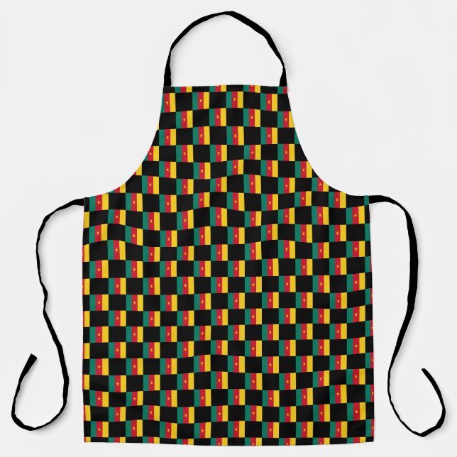 Tablier motif du drapeau À damiers Cameroun (Recto)