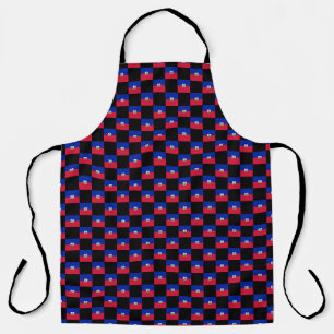Tablier motif du drapeau À damiers Haïti