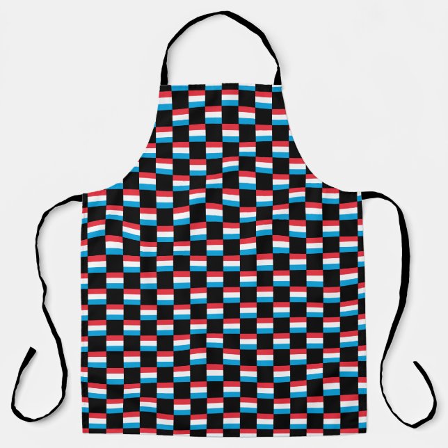 Tablier motif du drapeau À damiers Luxembourg (Recto)