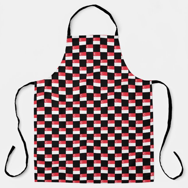 Tablier motif du drapeau À damiers Singapour (Recto)