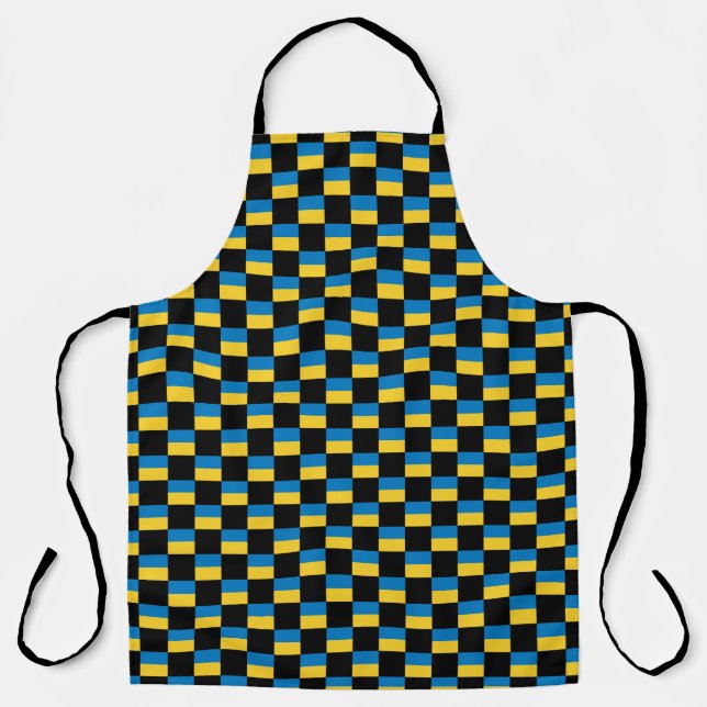 Tablier motif du drapeau À damiers Ukraine (Recto)