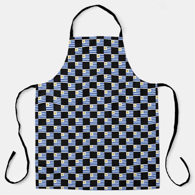 Tablier motif du drapeau À damiers Uruguay (Recto)