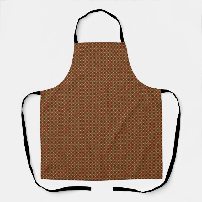Tablier Motif écossais de campagne rouge et marron cosy (Recto)