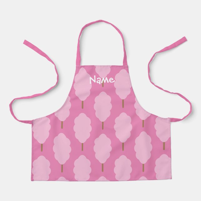 Tablier motif en coton rose mignon pour enfants (Recto)
