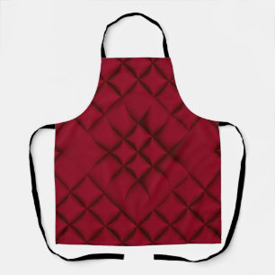 Tablier Motif en cuir matelassé rouge profond