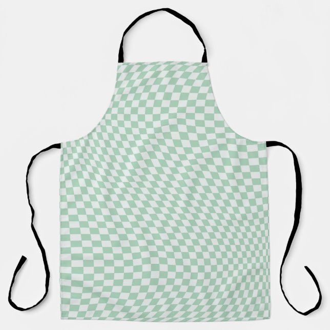 Tablier Motif en damier vert À damiers Pastel (Recto)