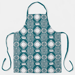 Tablier Motif en dentelle bleue