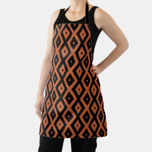 Tablier Motif en diamant orange et noir