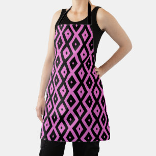 Tablier Motif en diamant rose et noir