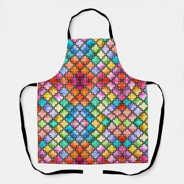 Tablier Motif en mosaïque arc-en-ciel (Recto)