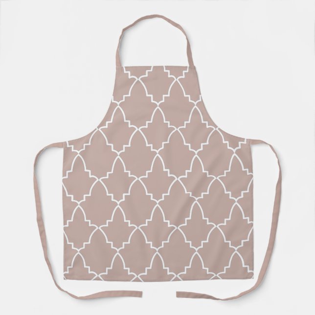 Tablier Motif en treillis marocain beige (Recto)