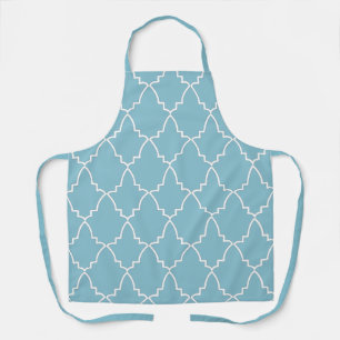 Tablier Motif en treillis marocain bleu clair