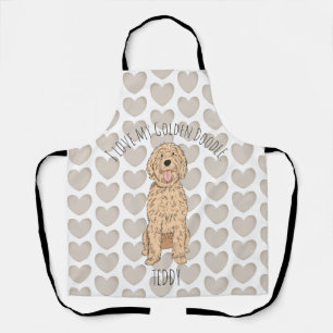 Tablier Motif Fantaisiste Personnalisé de Goldendoodle sur