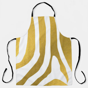 Tablier Motif Faux Gold Zebra Print Stripes