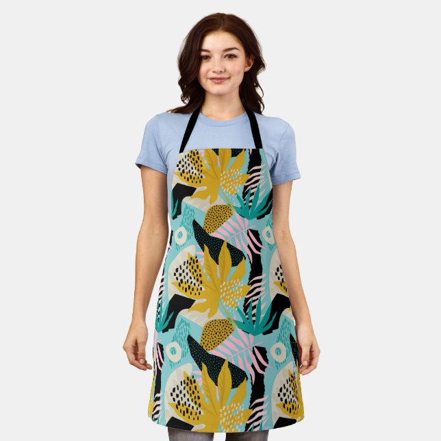 Tablier Motif Feuille de la forêt tropicale tropicale (Porté)