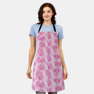 Tablier motif feuille, rose