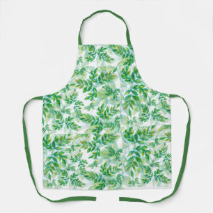 Tablier Motif Feuille vert
