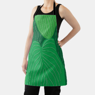 Tablier Motif Feuilles Vertes