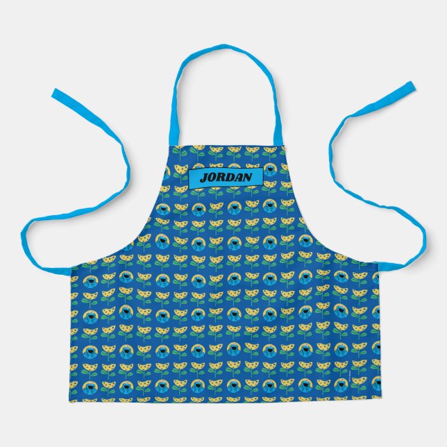 Tablier Motif Fleur de Cookie Monster (Recto)