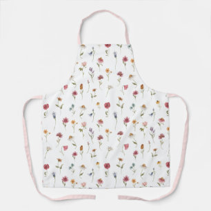 Tablier Motif Fleur sauvage de ressort d'aquarelle