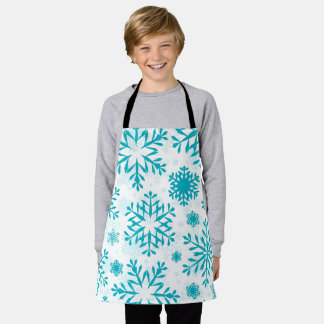 Tablier Motif Flocon de Neige Bleu