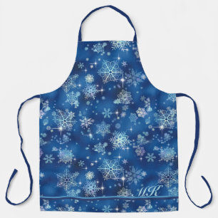 Tablier Motif Flocons de Neige les Plus Jolis Bleu ID846