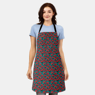 Tablier Motif floral abstrait moderne de coquelicot rouge