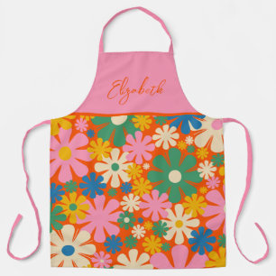 Tablier Motif floral coloré Rétro 1960