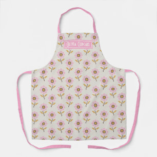 Tablier Motif floral croisé Folk personnalisé