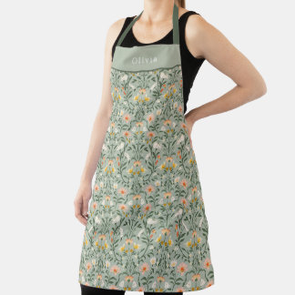 Tablier Motif floral de fleurs botaniques personnalisé.