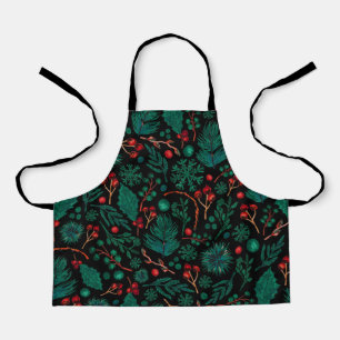 Tablier Motif floral de Noël aquarelle   Apron