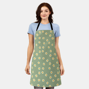 Tablier Motif floral de pâquerettes mignonnes vert