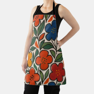 Tablier Motif floral de style rétro des années 1960