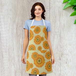 Tablier Motif floral de tournesol jaune rétro des années 7