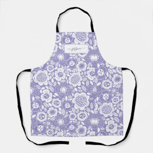 Tablier Motif floral mod avec nom en écriture