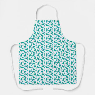 Tablier Motif floral paisley bleu et sarcelle Moderne Bo