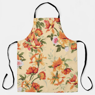 Tablier Motif floral sans couture avec rose, aquarelle. Il