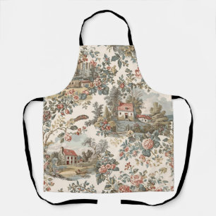 Tablier Motif floral toile français de ferme rustique vint