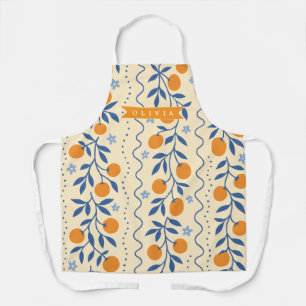 Tablier Motif folklorique de citrus rétro mignon personnal