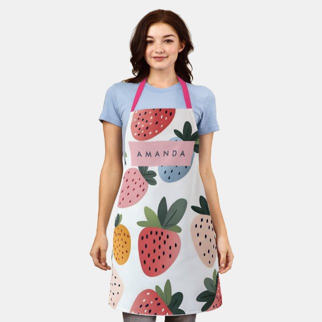 Tablier Motif Fruit Fruit Cute personnalisé (Porté)