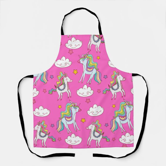Tablier Motif Funny Unicorn mignonne (Recto)