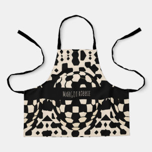 Tablier Motif géométrique Abstrait 3D Soccer noir Biege