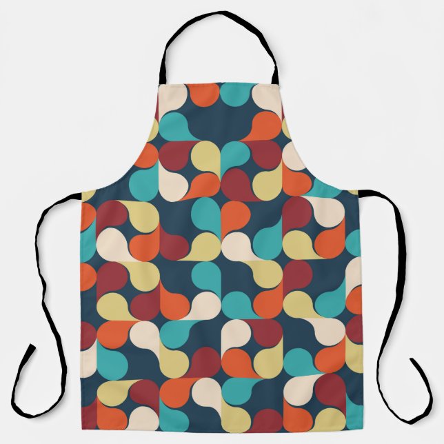 Tablier Motif géométrique Abstrait avec feuilles, gouttes. (Recto)