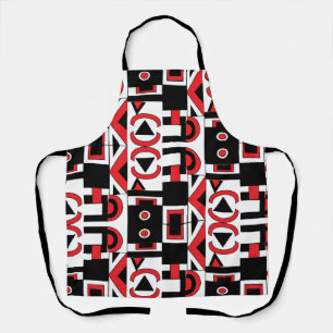 Tablier Motif géométrique Abstrait rouge noir