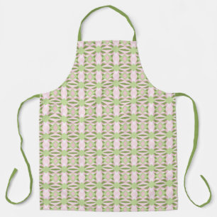 Tablier Motif géométrique abstrait vert et rose pastel